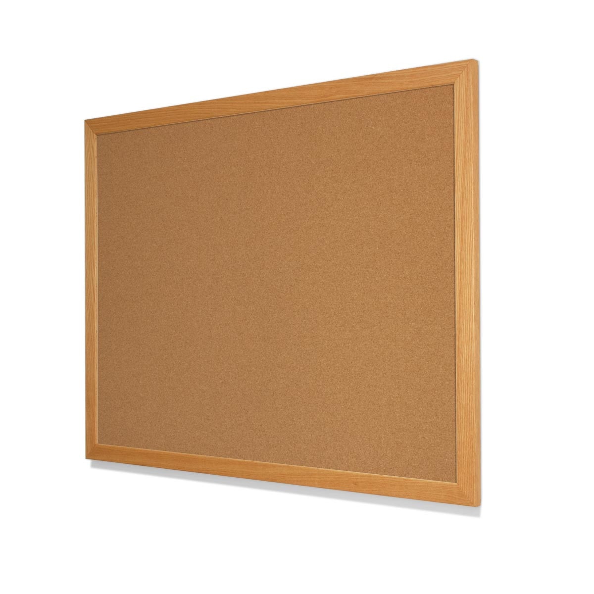 Natural Tan Cork Board with Red Oak Frame